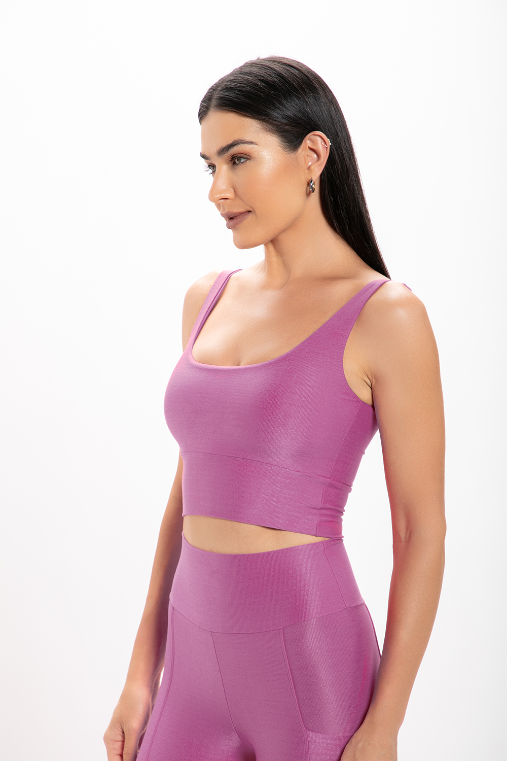 Top Feminino Rosa Perséfone Glossy