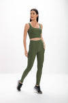 Calça Legging Alta Verde Hera Glossy