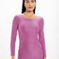 Cropped Rosa Perséfone Glossy Manga Longa