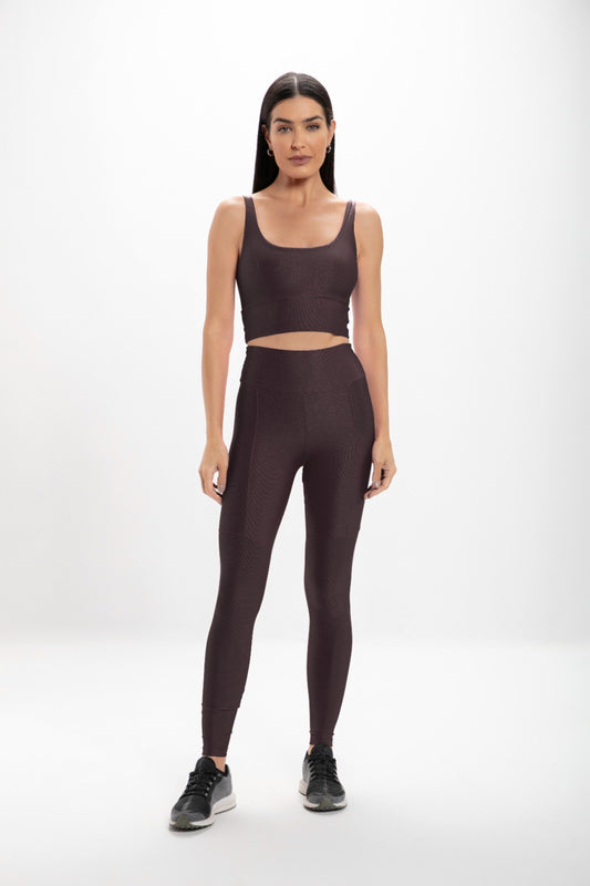 Calça Legging Alta Ébano Hera Glossy