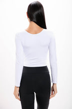 Cropped Branc Basic Manga Longa