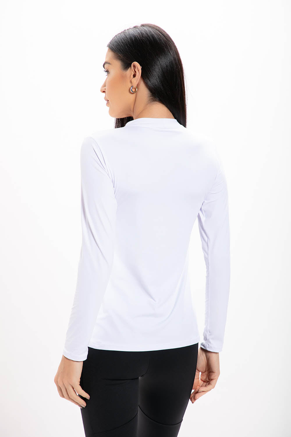 Camiseta Manga Longa Branca Performance