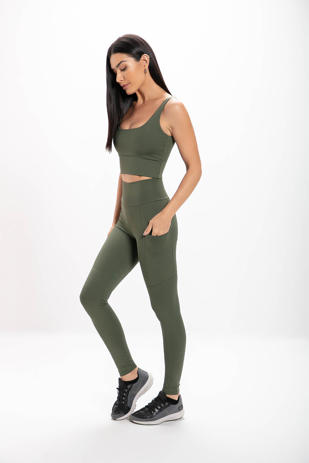Calça Legging Alta Verde Performance