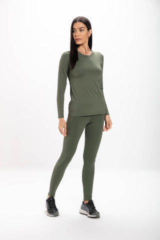 Camiseta Manga Longa Verde Basic