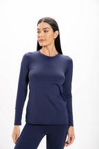 Camiseta Manga Longa Azul Performance