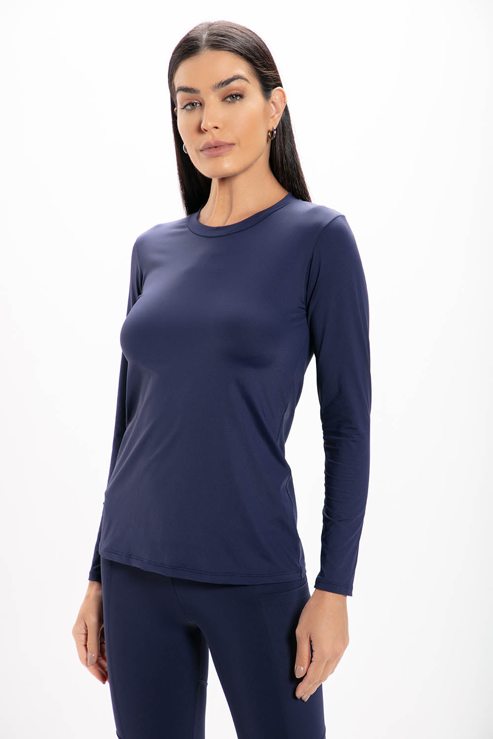 Camiseta Manga Longa Azul Performance