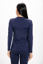 Camiseta Manga Longa Azul Performance