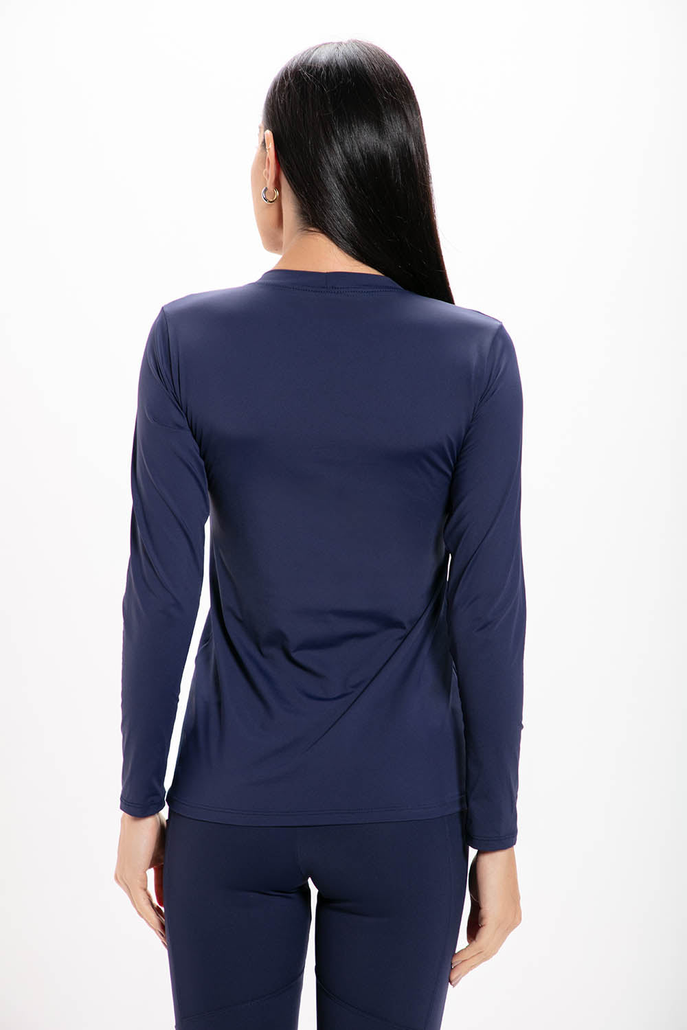 Camiseta Manga Longa Azul Performance