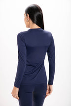 Camiseta Manga Longa Azul Performance