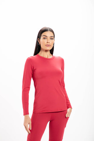 Camiseta Manga Longa Vermelha Basic