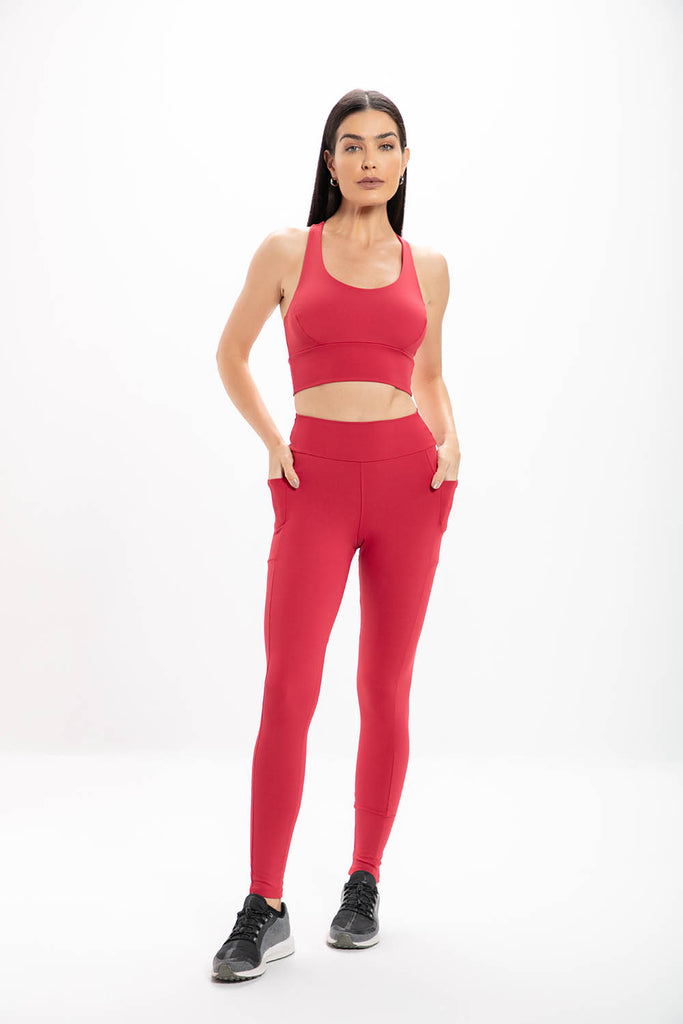 Calça Legging Vermelha Performance – SÍMÌS Moda Fitness Feminina
