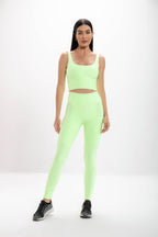 Calça Legging Alta Lime Glossy