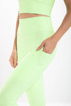 Calça Legging Alta Lime Glossy