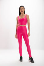 Calça Legging Alta Pink Glossy