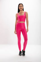 Calça Legging Alta Pink Glossy