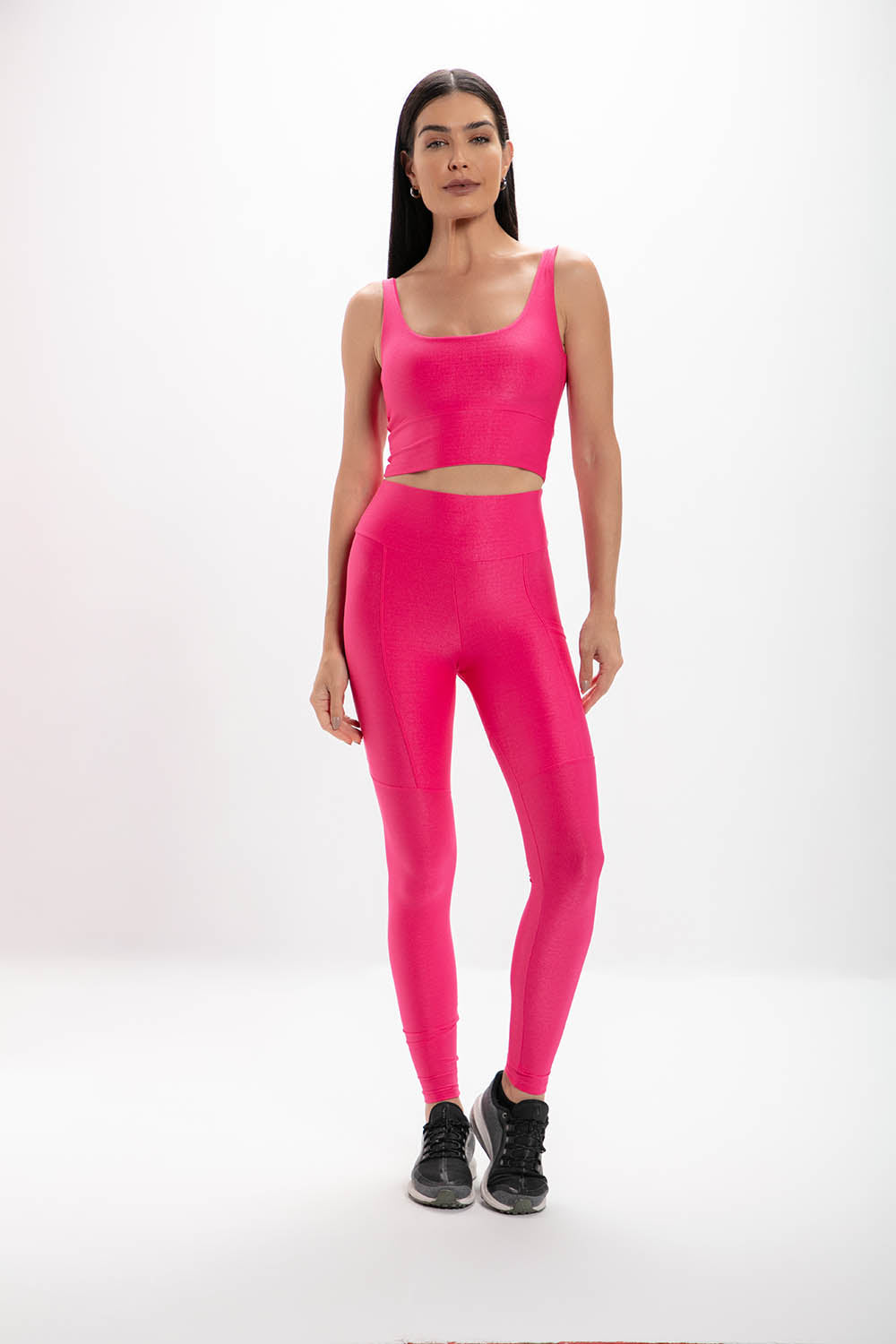 Calça Legging Alta Pink Glossy