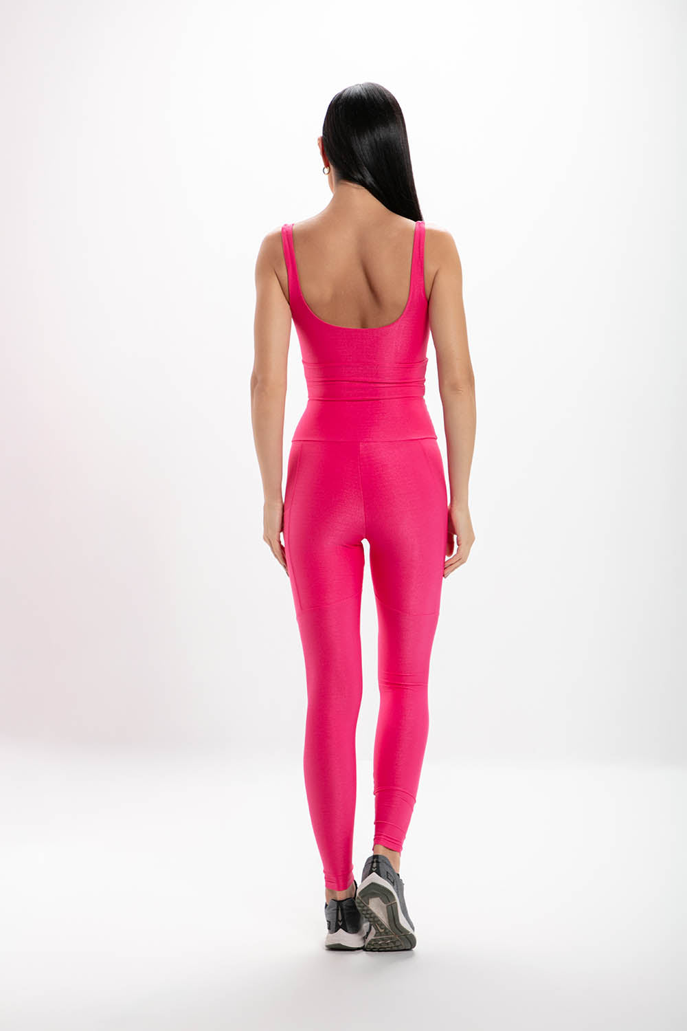Calça Legging Alta Pink Glossy