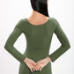 Cropped Verde Hera Glossy Manga Longa