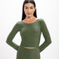 Cropped Verde Hera Glossy Manga Longa
