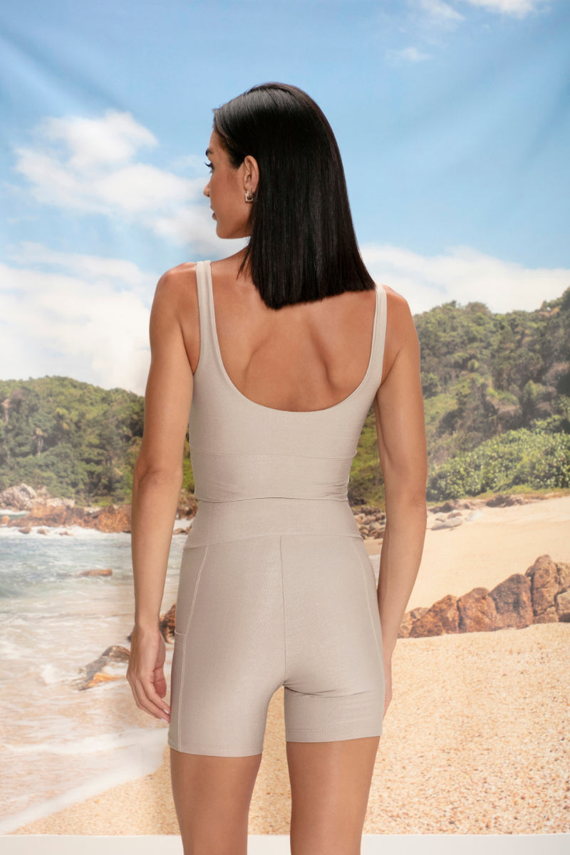 Bermuda Alta Tapioca Glossy - 1 bolso