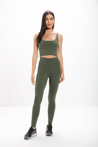 Top Alongado Feminino Verde Performance