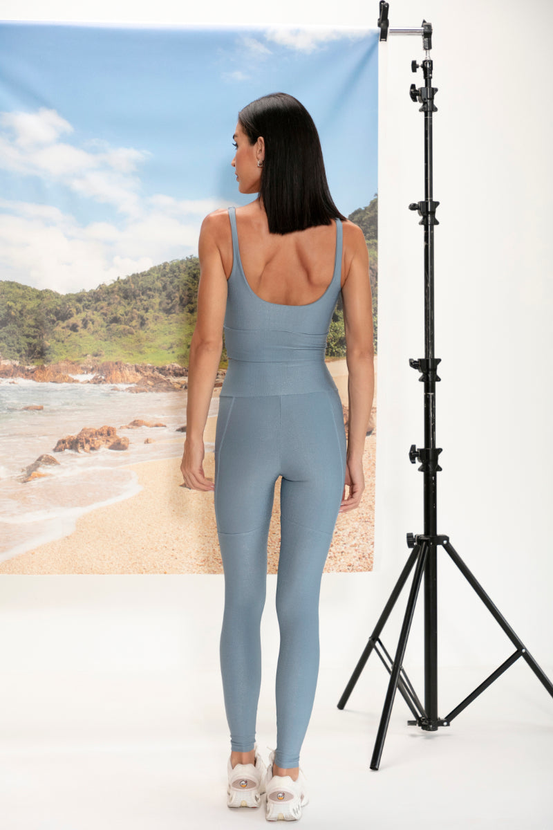 Top Feminino Wind Blue Glossy