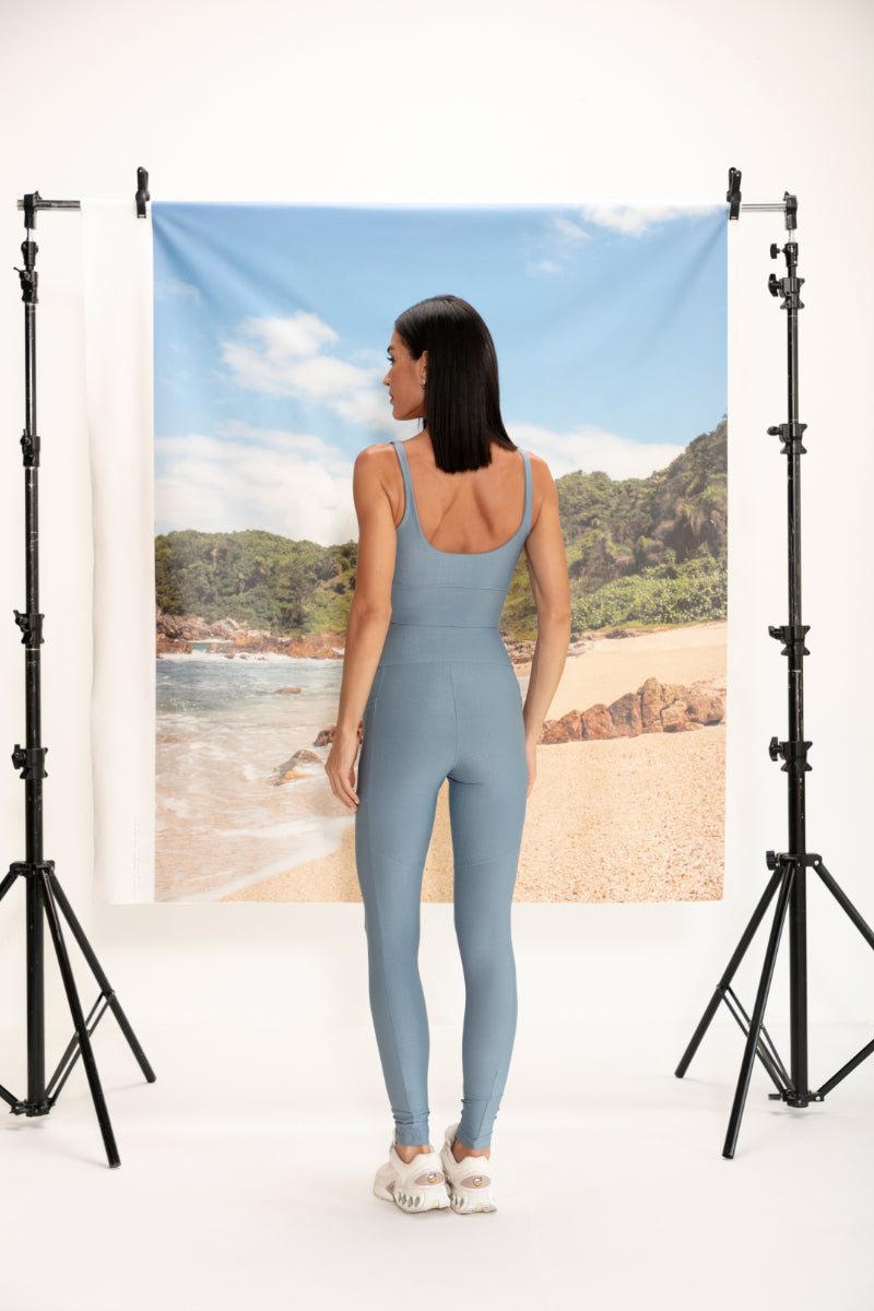 Calça Legging Wind Blue Glossy