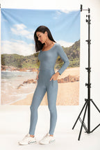 Calça Legging Wind Blue Glossy
