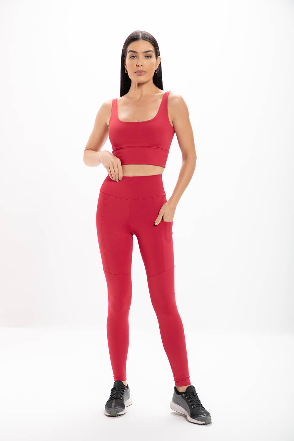 Top Feminino Vermelha Performance