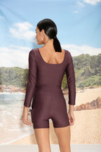 Cropped Ébano Glossy Manga Longa