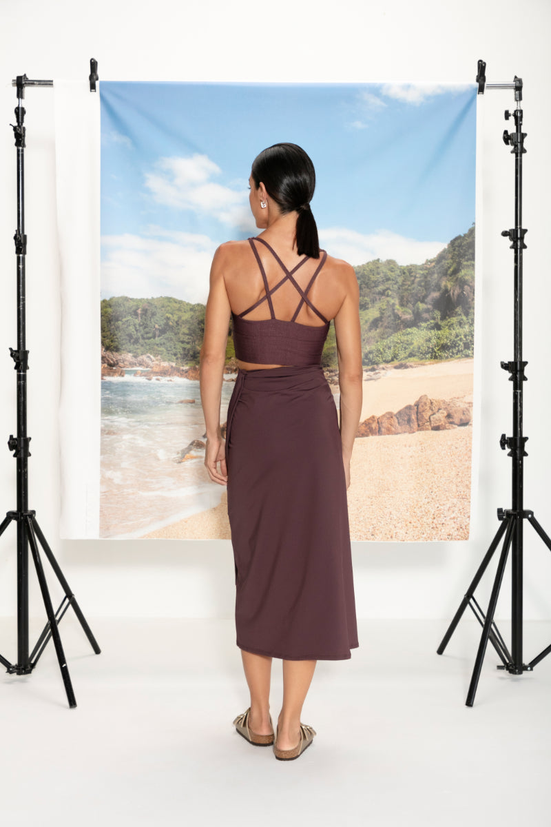 Top Cruzado Ébano Glossy