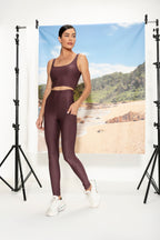 Calça Legging Alta Ébano Hera Glossy